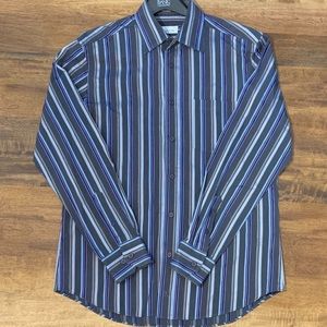 Bugatchi Uomo Designer Dress Shirt Shaped Fit